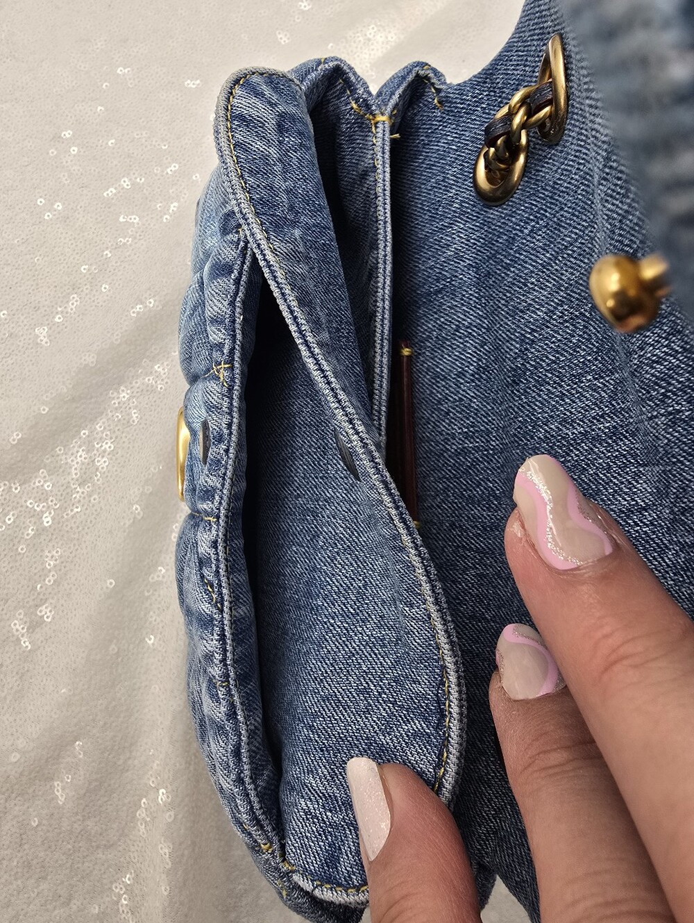 Coach Quilted Denim Small Tabby 20 Shoulder Bag - Picture 14 of 16